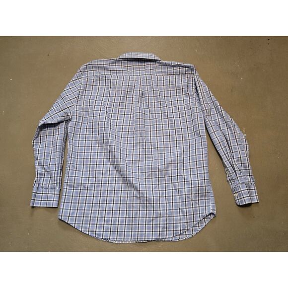 Peter Millar Crown‎ Blue Plaid Long Sleeve Button Down Shirt Men's Size XL - Picture 2 of 4